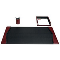 Burgundy Red 3 Piece Contemporary Leather Desk Set